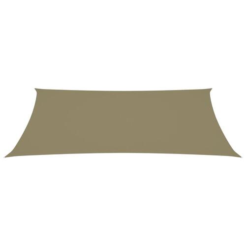 Solsejl 5x8 m rektangulær oxfordstof beige
