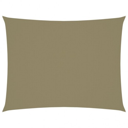Solsejl 6x8 m rektangulær oxfordstof beige