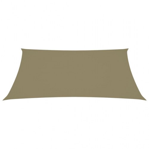 Solsejl 6x8 m rektangulær oxfordstof beige