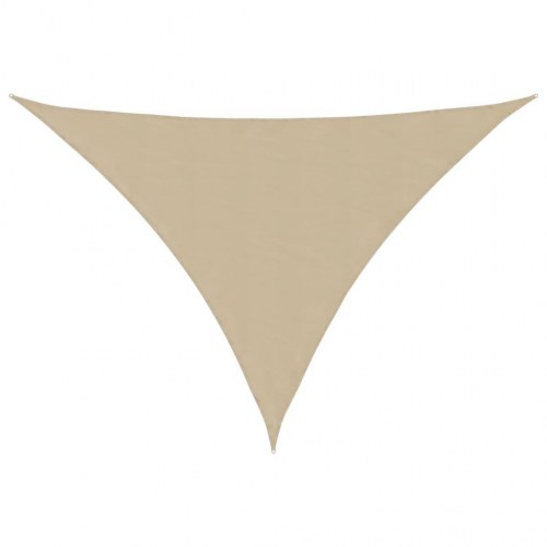 Solsejl trekantet 3,5 × 3,5 × 4,9 m - oxfordstof, beige