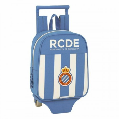 RCD Espanyol skolerygsæk med hjul 805 - blå/hvid