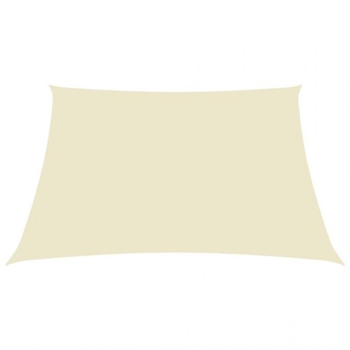 Solsejl 2x3,5 m rektangulær oxfordstof cremefarvet