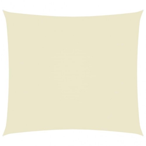 Solsejl 5x6 m rektangulær oxfordstof cremefarvet