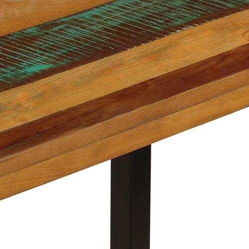 Spisebord 115x55x76 cm massivt genbrugstræ og stål