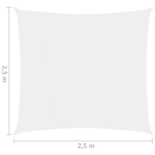 Solsejl 2,5x2,5 m firkantet oxfordstof hvid