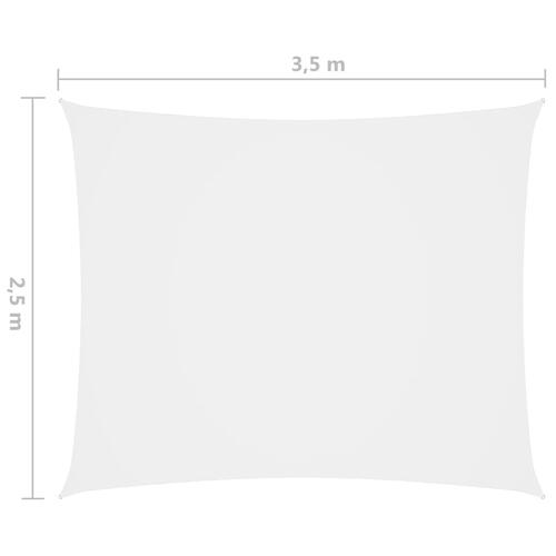 Solsejl 2,5x3,5 m rektangulær oxfordstof hvid
