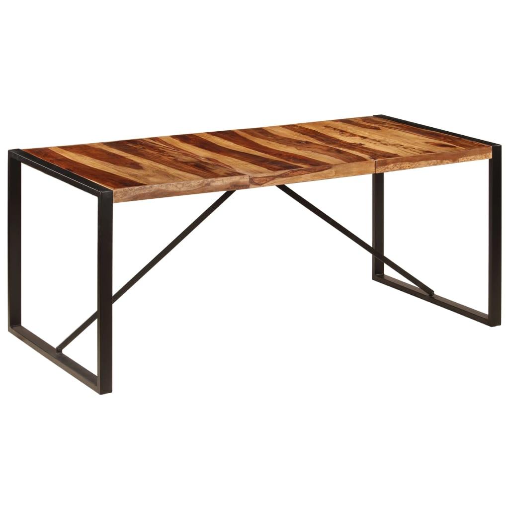 Spisebord I 120 Cm Sort - Massivt sheeshamtræ / 180 x 90 x 75 cm