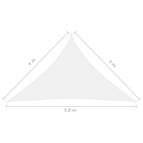 Solsejl trekantet 4 x 4 x 5,8 m - hvid oxfordstof