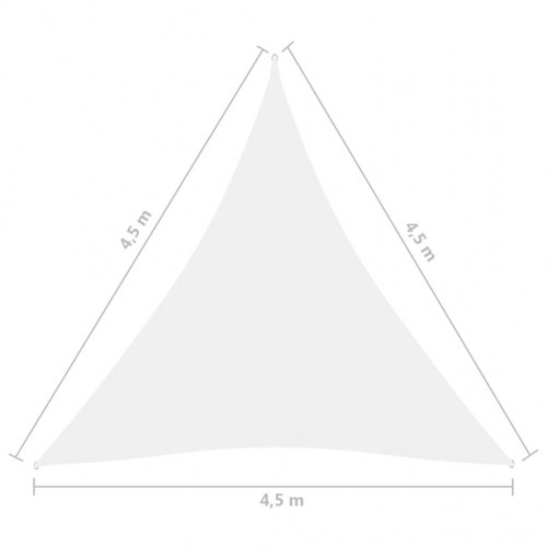Solsejl 4,5x4,5x4,5 m oxfordstof trekantet hvid