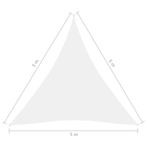 Solsejl 5x5x5 m trekantet oxfordstof hvid