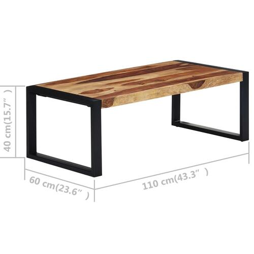 Sofabord 110 x 60 x 40 cm massivt sheeshamtræ