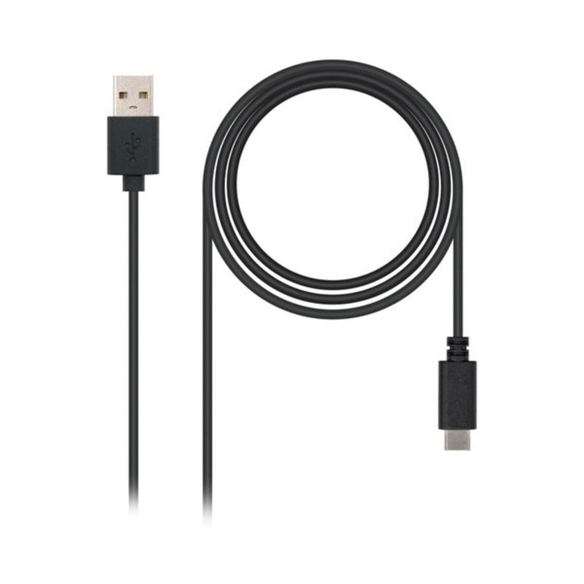 USB-C kabel NANOCABLE - USB A til USB C, 2 m, sort