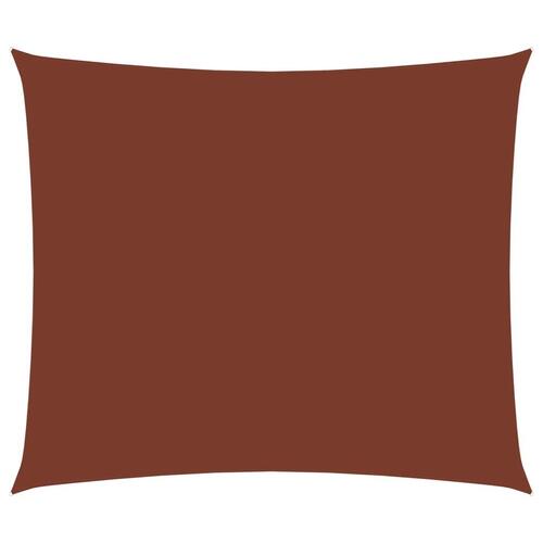 Solsejl 4x5 m rektangulær oxfordstof terrakotta