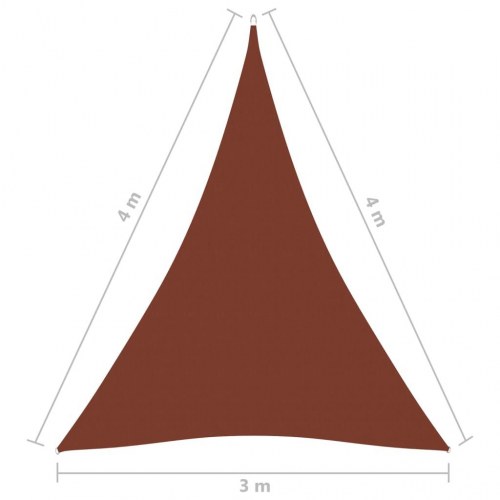 Solsejl 3×4×4 m trekant - oxfordstof, terrakotta