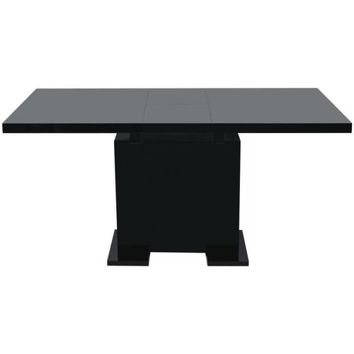 Udvideligt spisebord sort højglans