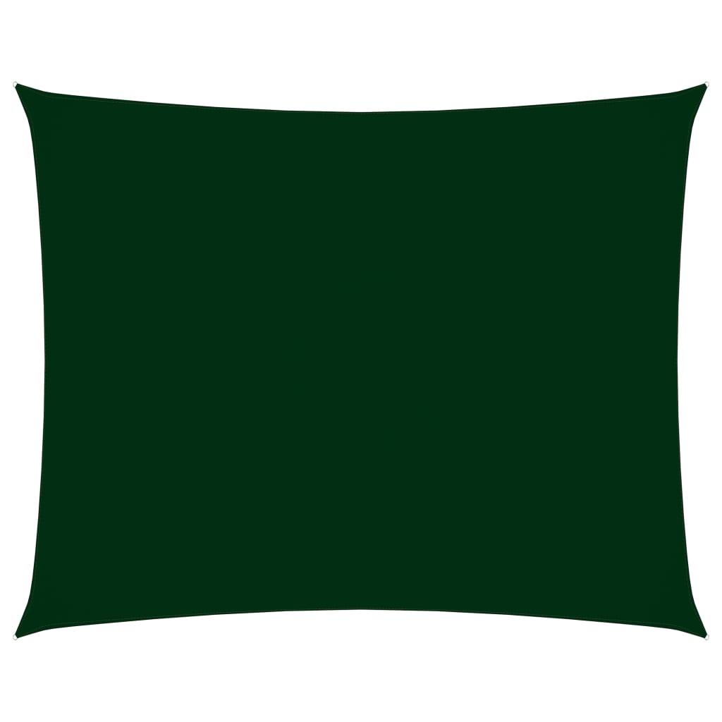 Solsejl 2,5x3,5 m oxfordstof rektangulær mørkegrøn