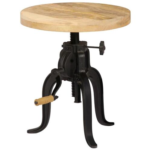 Sidebord 45 x (45-62) cm massivt mangotræ og støbejern