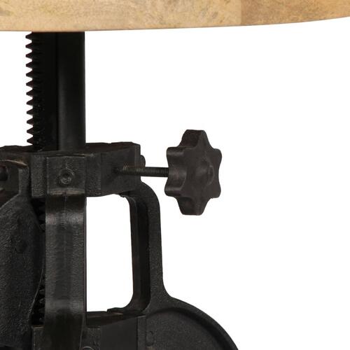 Sidebord 45 x (45-62) cm massivt mangotræ og støbejern