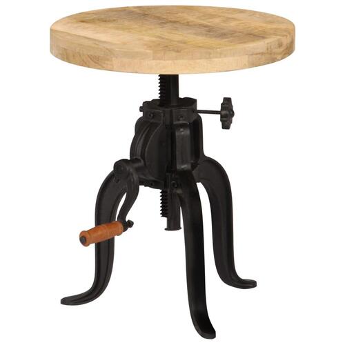 Sidebord 45 x (45-62) cm massivt mangotræ og støbejern