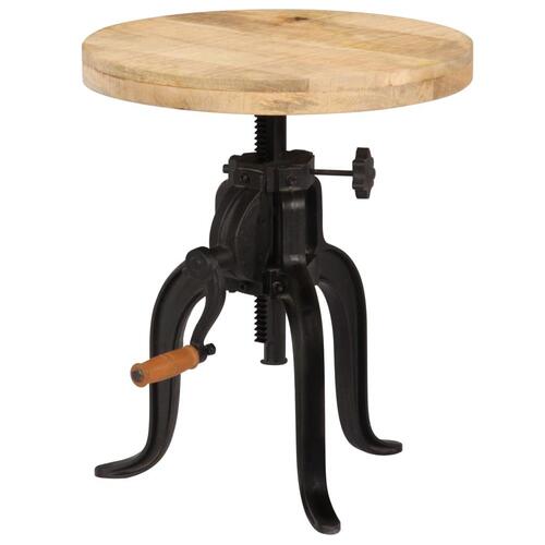 Sidebord 45 x (45-62) cm massivt mangotræ og støbejern