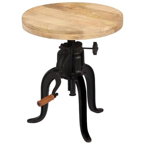 Sidebord 45 x (45-62) cm massivt mangotræ og støbejern