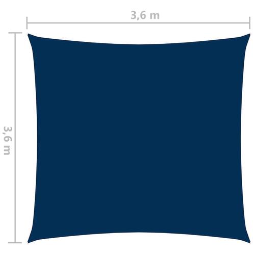 Solsejl 3,6x3,6 m oxfordstof firkantet blå