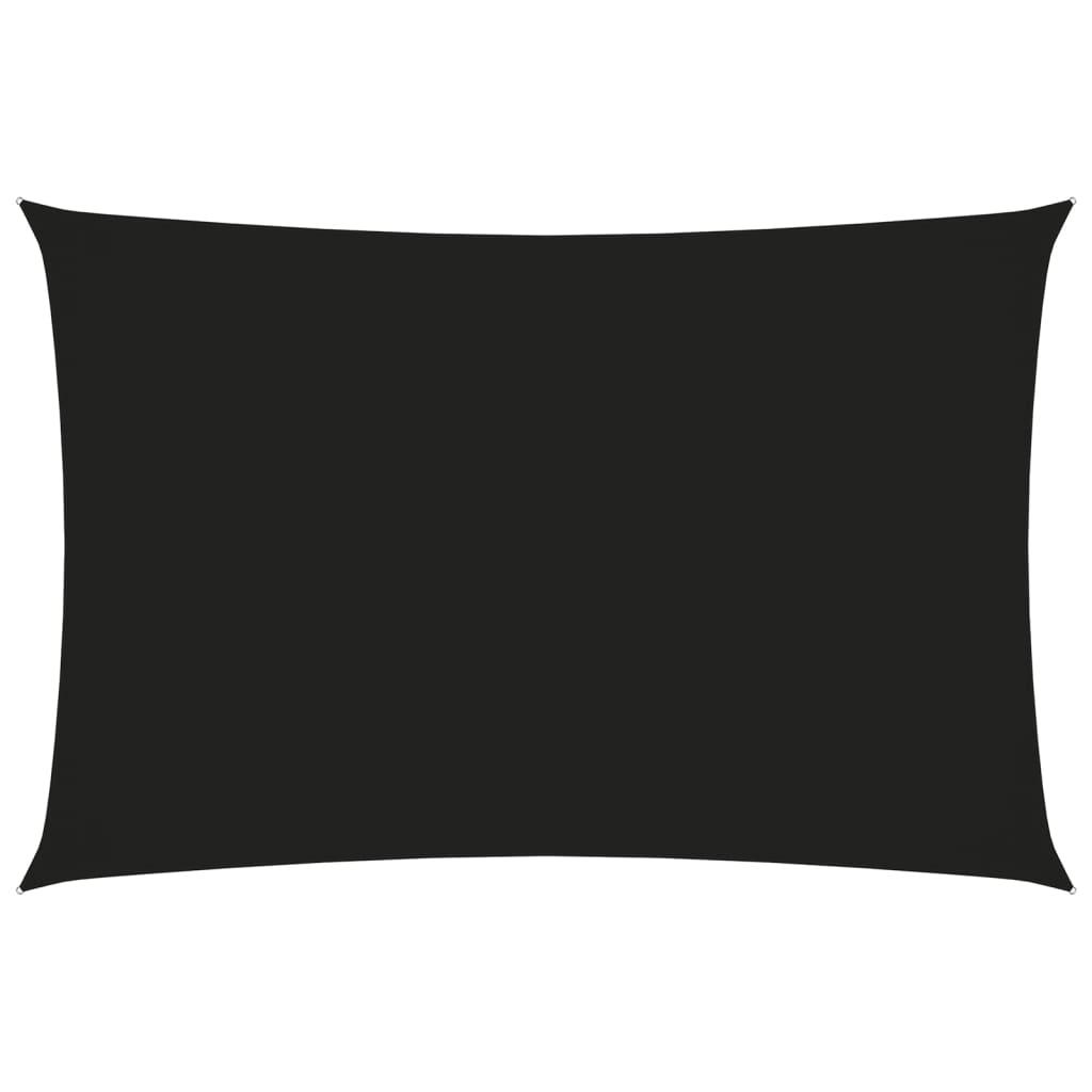 Solsejl Rektangulær 2X2,5 M Oxfordstof Sort - 2 x 4.5 m