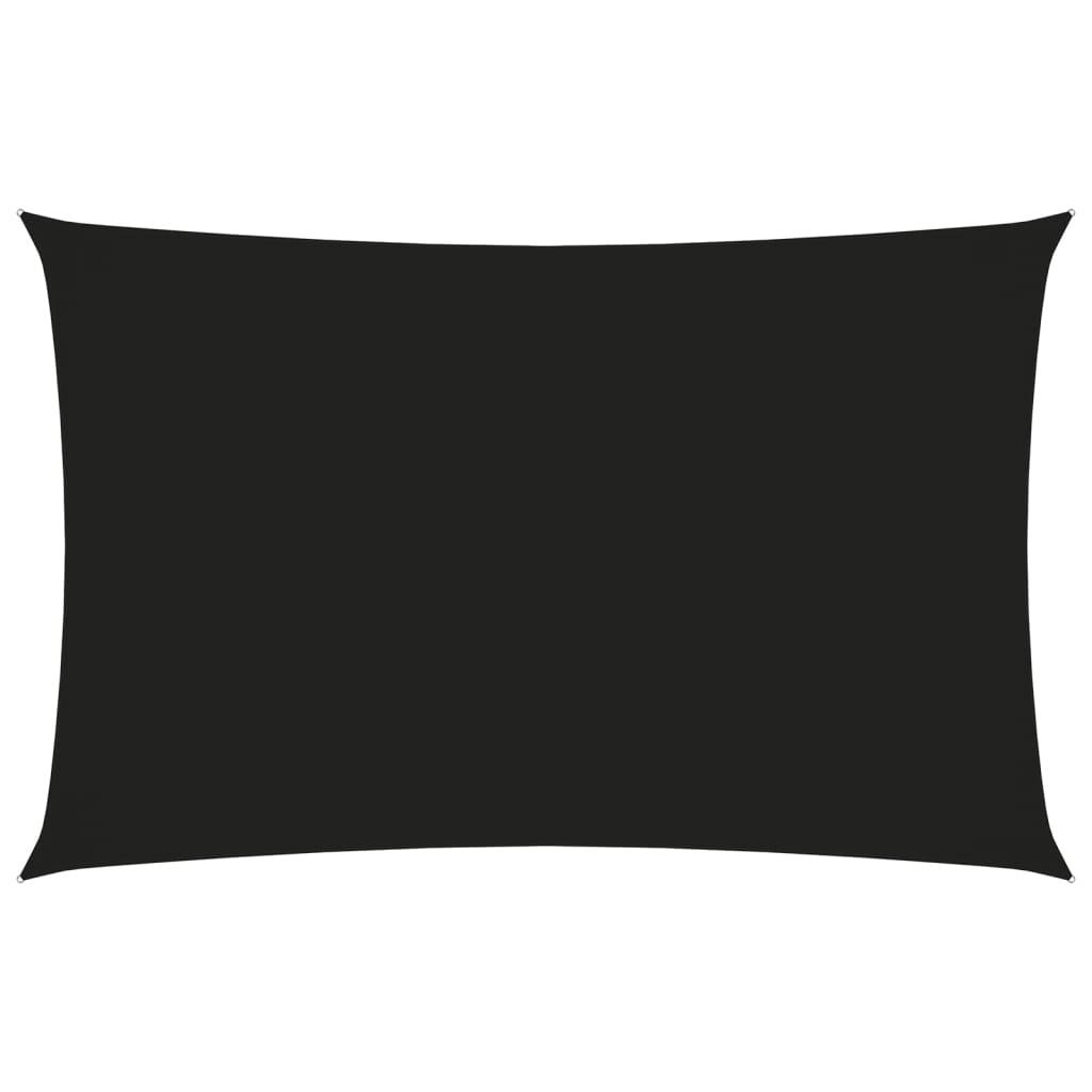Solsejl 2x5 m rektangulær oxfordstof sort billede
