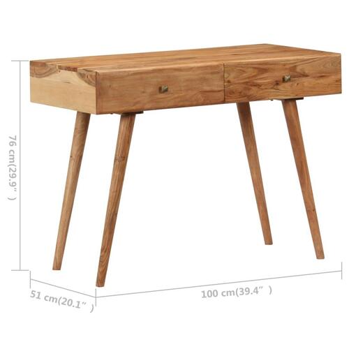 Skrivebord i massivt akacietræ 100 x 51 x 76 cm