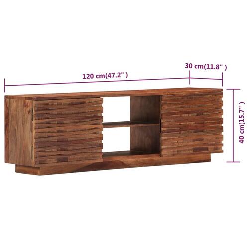 Tv-skab 120x30x40 cm massivt sheeshamtræ
