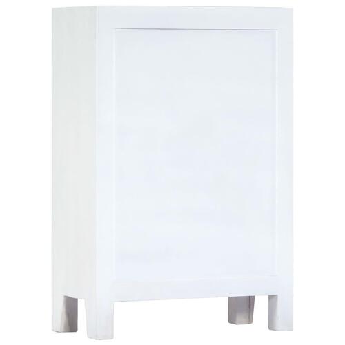 Skænk med udskæringer 60x30x89 cm massivt mangotræ hvid