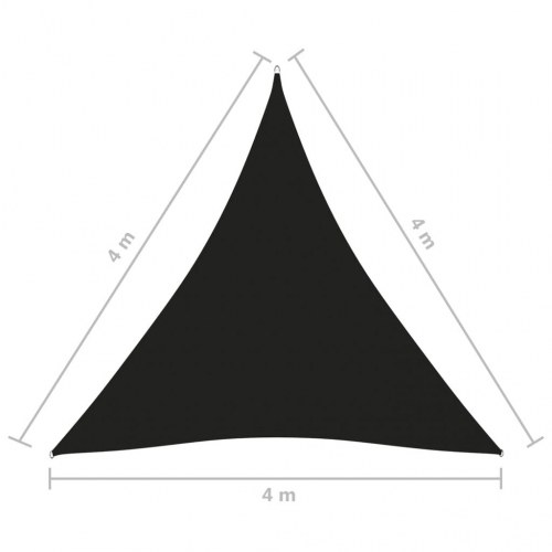 Solsejl 4×4×4 m trekant - oxfordstof, sort