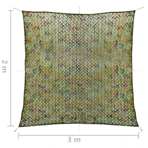 Camouflagenet med opbevaringstaske 2 × 3 m - grøn