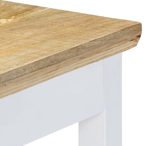 Konsolbord 110 x 35 x 75 cm massivt mangotræ hvid og brun