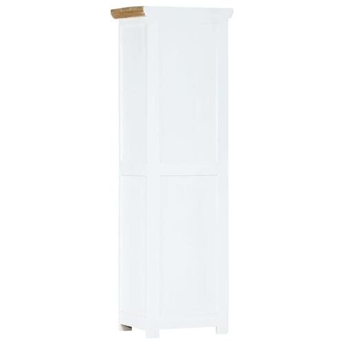 Højskab 40x30x128 cm massivt ru mangotræ hvid og brun