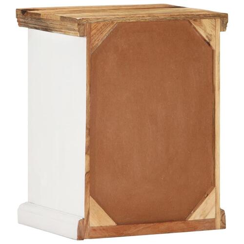 Natbord 40x30x50 cm massivt ru mangotræ hvid og brun