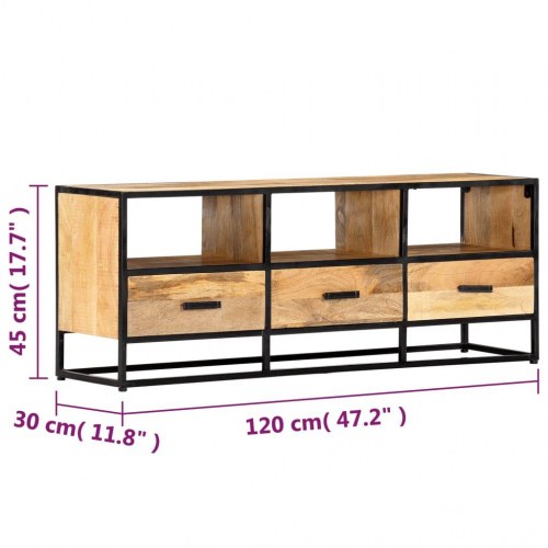 Tv-skab 120x30x45 cm massivt mangotræ