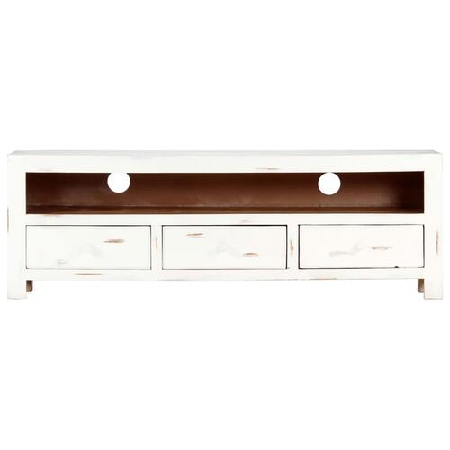 Tv-skab 120x30x40 cm massivt akacietræ hvid