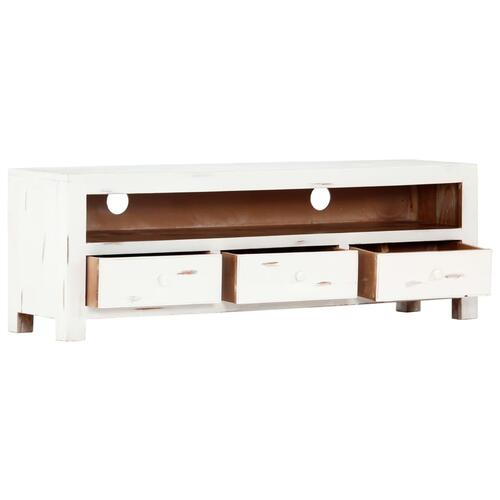 Tv-skab 120x30x40 cm massivt akacietræ hvid