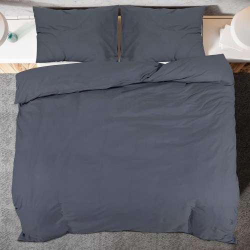 Sengetøjssæt 200x200 cm - let mikrofiber, antracitgrå
