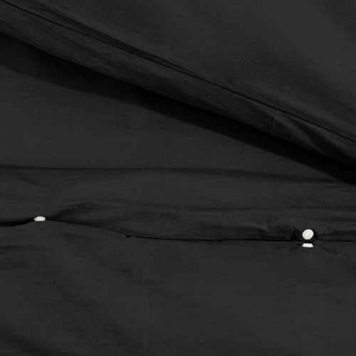 Sengetøjssæt 140 × 200 cm i let mikrofiber - sort