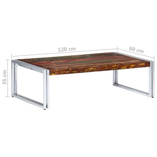 Sofabord 120x60x35 cm massivt genbrugstræ