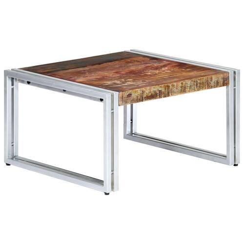 Sofabord 60x60x35 cm massivt genbrugstræ