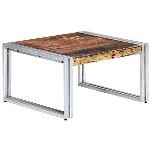 Sofabord 60x60x35 cm massivt genbrugstræ