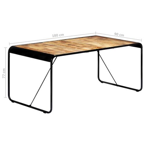 Spisebord 180 x 90 x 76 cm massivt ru mangotræ