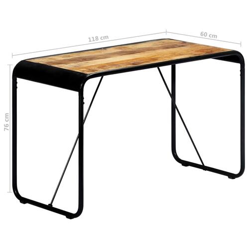 Spisebord 118 x 60 x 76 cm massivt ru mangotræ