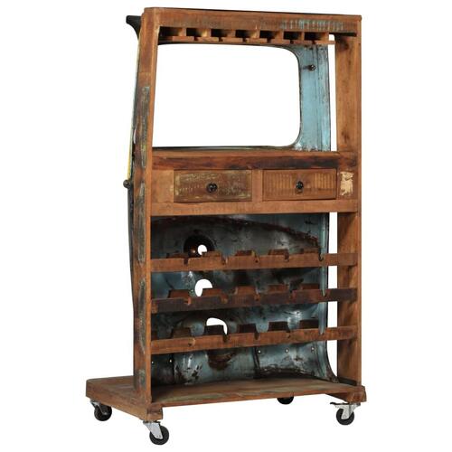 Rickshaw-vinskab 100x60x172 cm massivt genbrugstræ