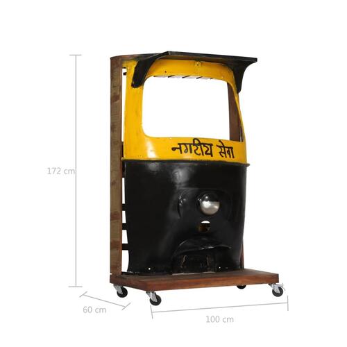 Rickshaw-vinskab 100x60x172 cm massivt genbrugstræ
