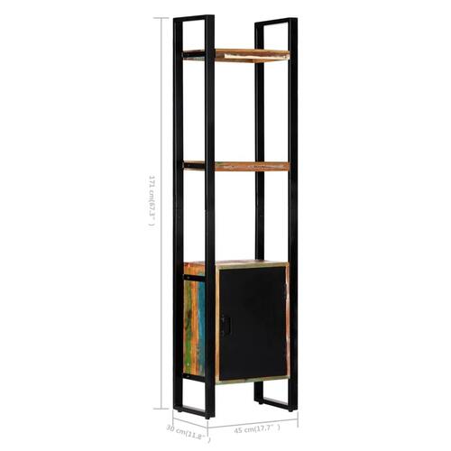 Bogreol 45x30x171 cm massivt genbrugstræ