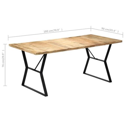 Spisebord 180 x 90 x 76 cm massivt mangotræ